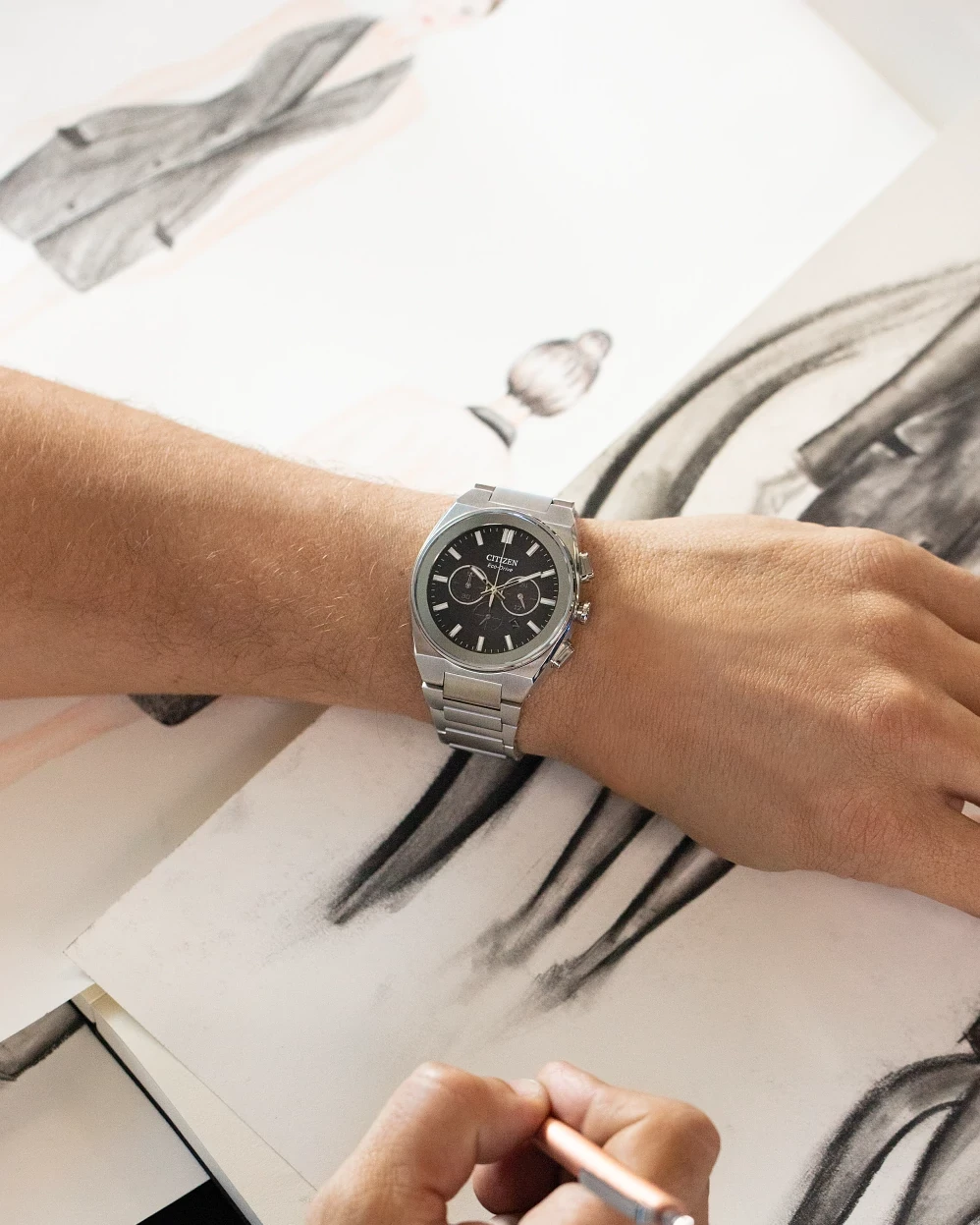 Axiom SC Black Dial Stainless Steel Bracelet CA4580-50E | CITIZEN